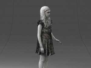 girl in red dress 0277 Modello 3D