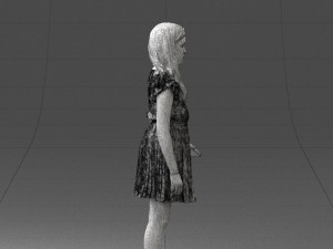 girl in red dress 0277 Modello 3D