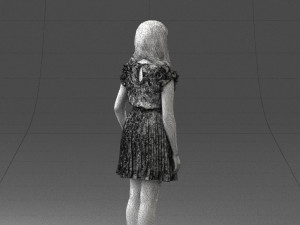 girl in red dress 0277 Modello 3D