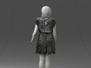 girl in red dress 0277 Modello 3D