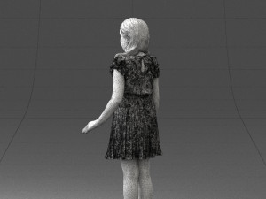 girl in red dress 0277 Modello 3D