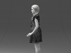 girl in red dress 0277 Modello 3D