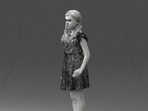 girl in red dress 0277 Modello 3D