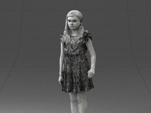 girl in red dress 0277 Modello 3D