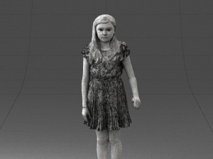 girl in red dress 0277 Modello 3D
