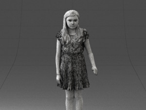 girl in red dress 0277 Modello 3D