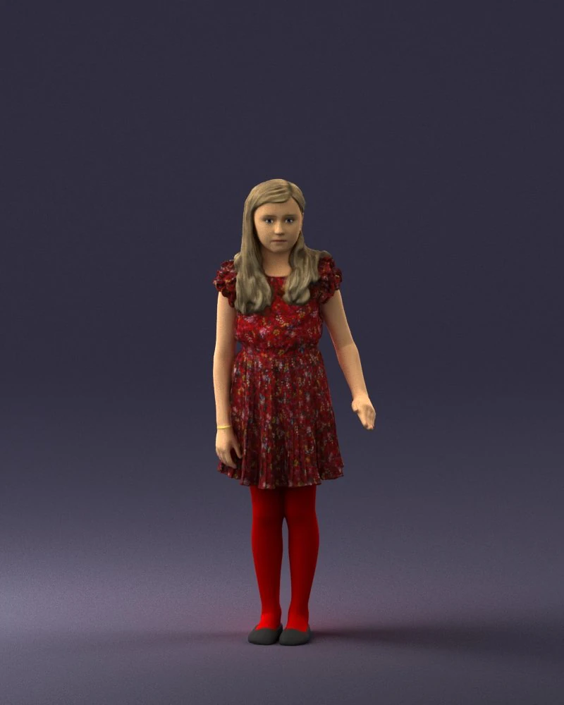 girl in red dress 0277 3d print ready 3D Print Model .c4d .max .obj .3ds .fbx .stl .blend 