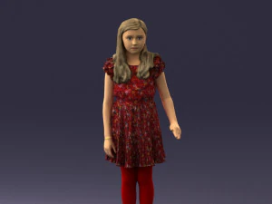 garota com vestido vermelho 0277 impress&atilde;o 3D pronta Modelo de Impressão 3D
