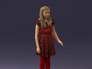 girl in red dress 0277 3d print ready 3D Print Model
