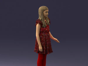 girl in red dress 0277 3d print ready 3D Print Model