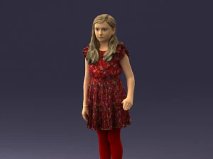 girl in red dress 0277 3d print ready 3D Print Model