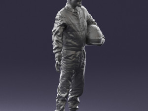 man in motorcycle clothes 0276 3d print ready Model Cetak 3D