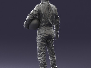 man in motorcycle clothes 0276 3d print ready Model Cetak 3D