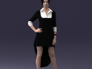 woman in black dress 0219 Modelo 3D