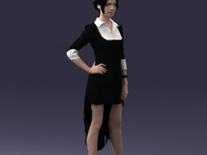 woman in black dress 0219 Modelo 3D