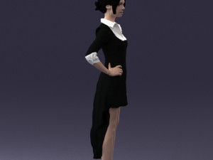 woman in black dress 0219 Modelo 3D