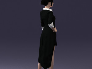 woman in black dress 0219 Modelo 3D