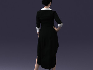 woman in black dress 0219 Modelo 3D