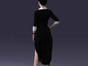 woman in black dress 0219 Modelo 3D