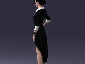 woman in black dress 0219 Modelo 3D
