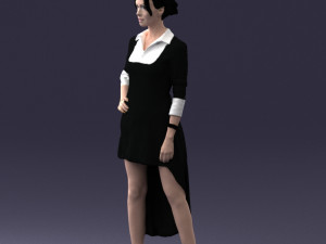 woman in black dress 0219 Modelo 3D