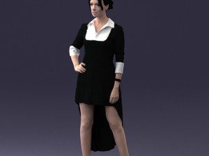 woman in black dress 0219 Modelo 3D