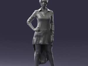 woman in black dress 0219 Modelo 3D