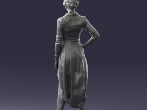 000555 Elegant Woman in Stylish Dress Fashion Female Character 3D Model