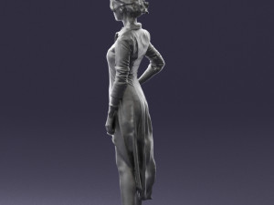 woman in black dress 0219 Modelo 3D