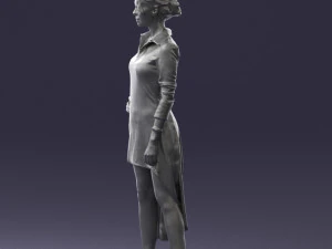 000555 Elegant Woman in Stylish Dress Fashion Female Character 3D Model