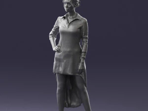 000555 Elegant Woman in Stylish Dress Fashion Female Character 3D Model