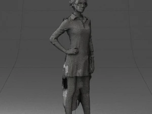 000555 Elegant Woman in Stylish Dress Fashion Female Character 3D Model