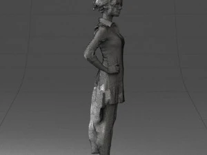 000555 Elegant Woman in Stylish Dress Fashion Female Character 3D Model