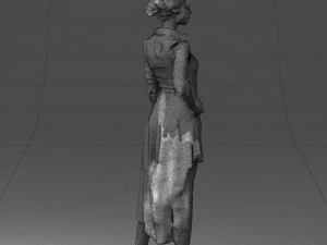 000555 Elegant Woman in Stylish Dress Fashion Female Character 3D Model