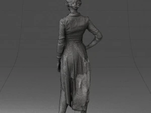 000555 Elegant Woman in Stylish Dress Fashion Female Character 3D Model