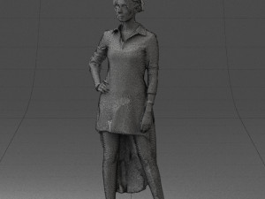 woman in black dress 0219 Modelo 3D