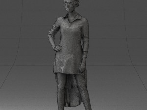 woman in black dress 0219 Modelo 3D