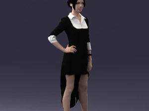 000555 Elegant Woman in Stylish Dress Fashion Female Character 3d print ready 3D Print Model