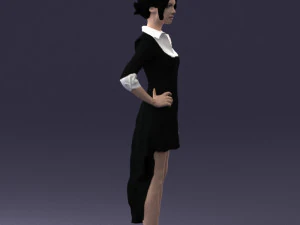 000555 Elegant Woman in Stylish Dress Fashion Female Character 3d print ready 3D Print Model