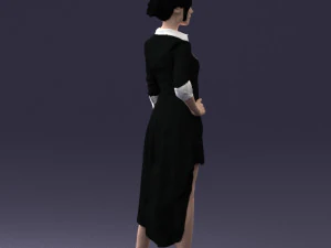 000555 Elegant Woman in Stylish Dress Fashion Female Character 3d print ready 3D Print Model