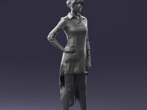 000555 Elegant Woman in Stylish Dress Fashion Female Character 3d print ready 3D Print Model