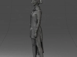 000555 Elegant Woman in Stylish Dress Fashion Female Character 3d print ready 3D Print Model