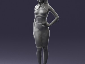 woman in white dress 0221 3D 모델