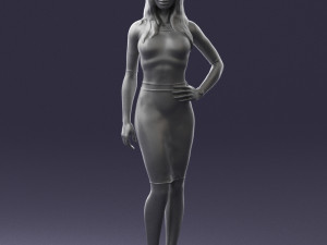 woman in white dress 0221 3D 모델