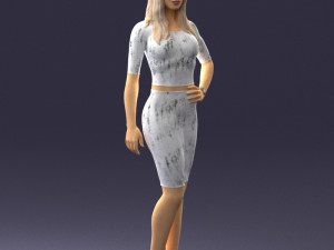 woman in white dress0221 3d print ready Modello di stampa 3D