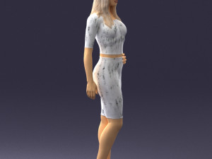 woman in white dress0221 3d print ready Modello di stampa 3D