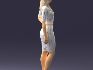 woman in white dress0221 3d print ready Modello di stampa 3D