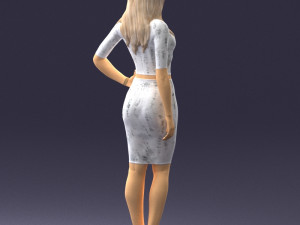 woman in white dress0221 3d print ready Modello di stampa 3D