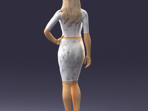 woman in white dress0221 3d print ready Modello di stampa 3D