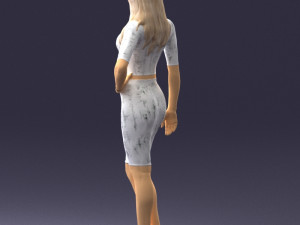 woman in white dress0221 3d print ready Modello di stampa 3D